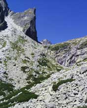 Erste Stufe vor der Hütte