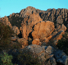 die Calanches beim Sonnenuntergang