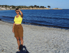 Sandra am Strand des Zeltplatzes